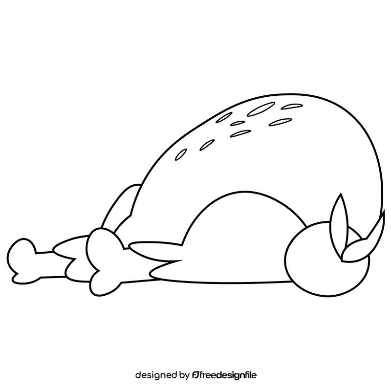 Thanksgiving turkey black and white clipart