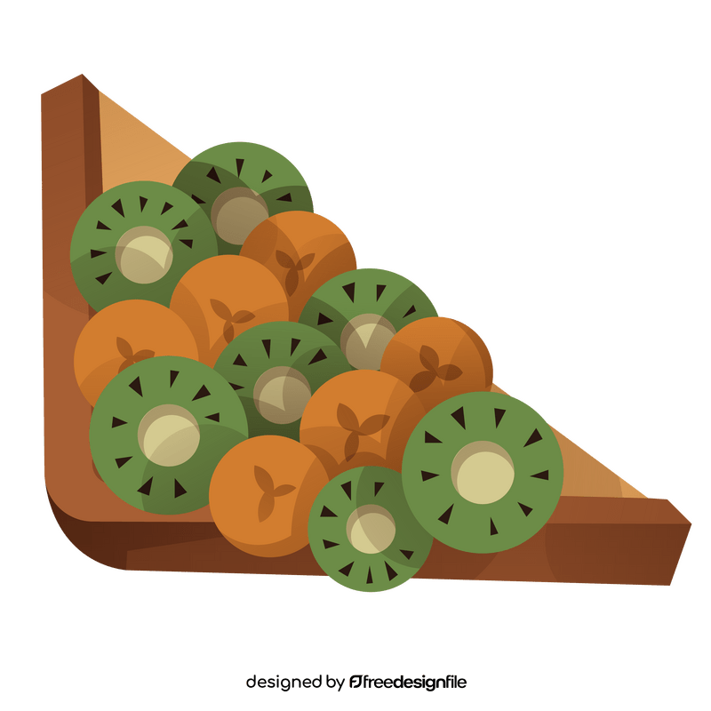 Banana and kiwi fruit toast clipart