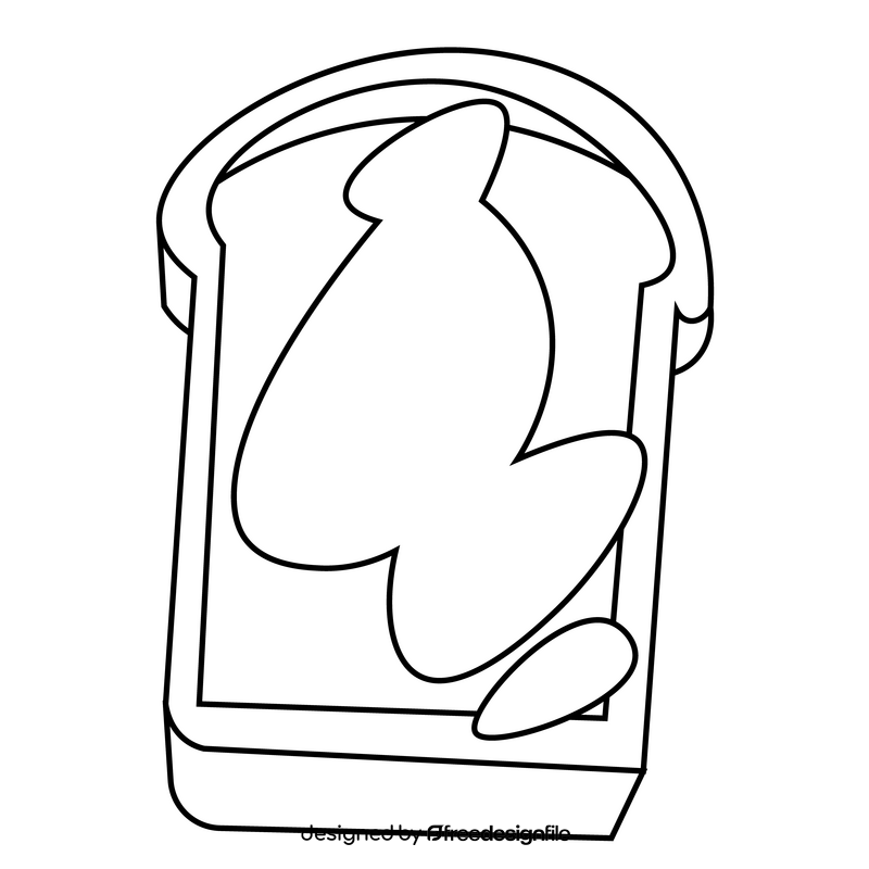 Peanut toast black and white clipart