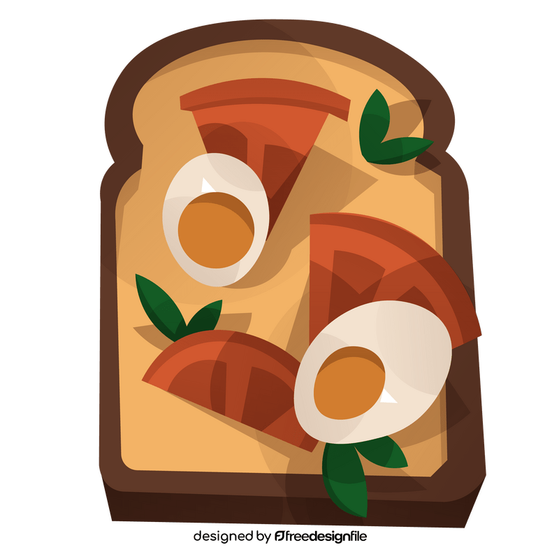 Egg and tomato toast clipart