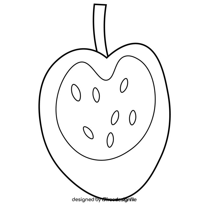 Tropical fruit black and white clipart