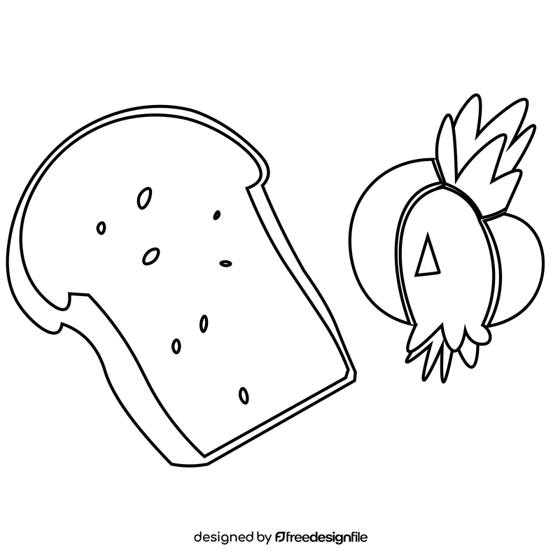 Ukrainian bread black and white clipart