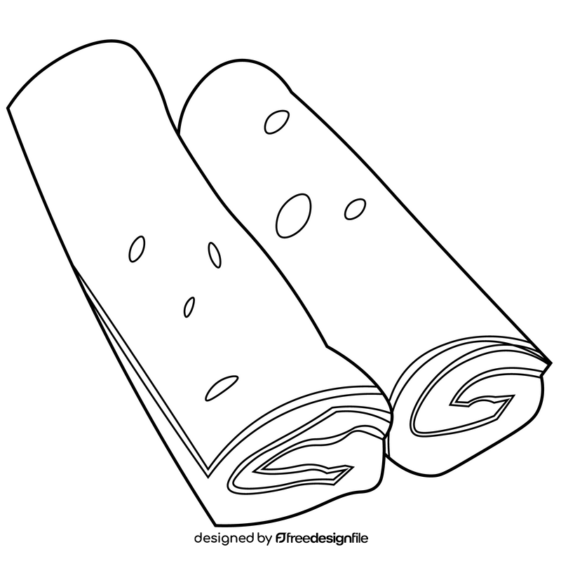 Ukrainian pancakes black and white clipart