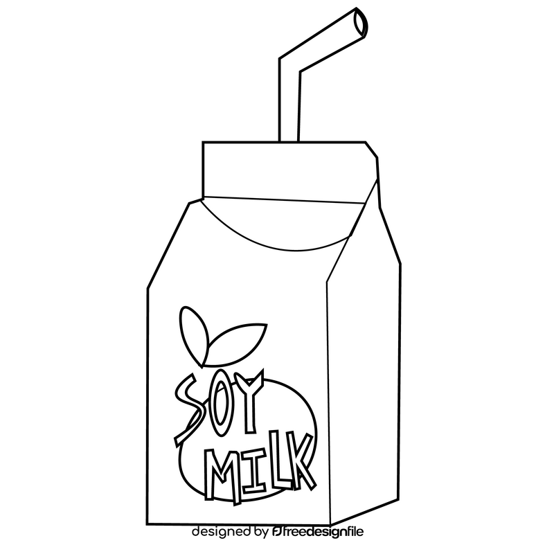 Soy milk black and white clipart