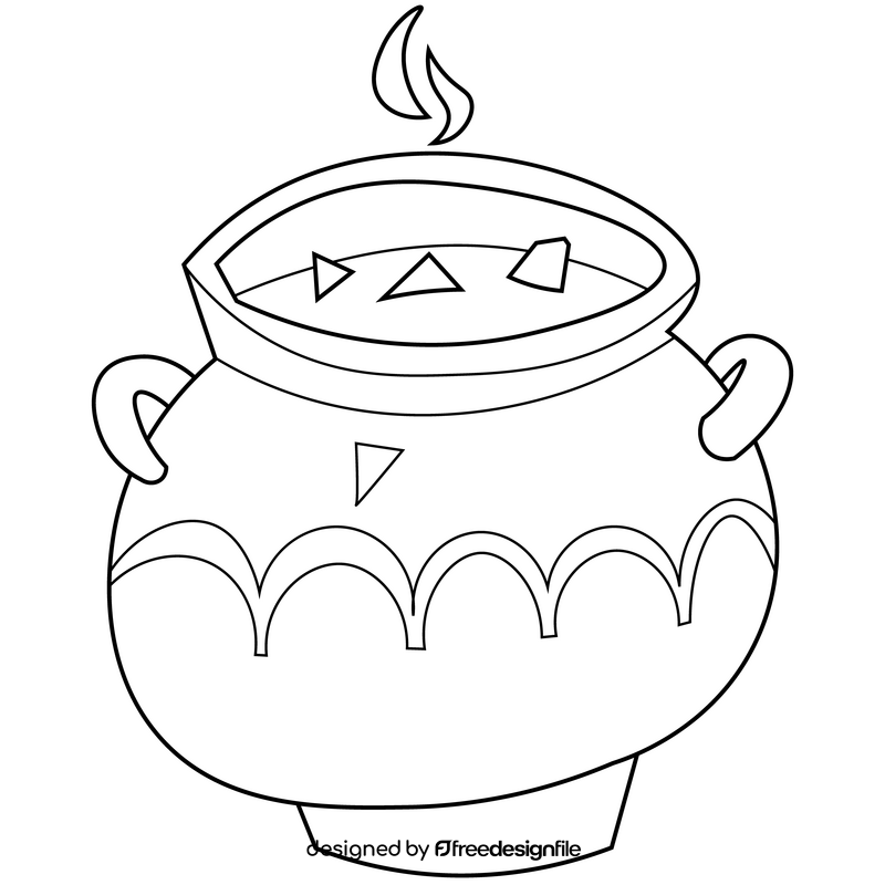 Cauldron drawing black and white clipart