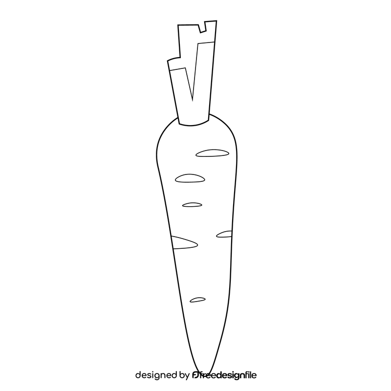 Carrot vegetable drawing black and white clipart
