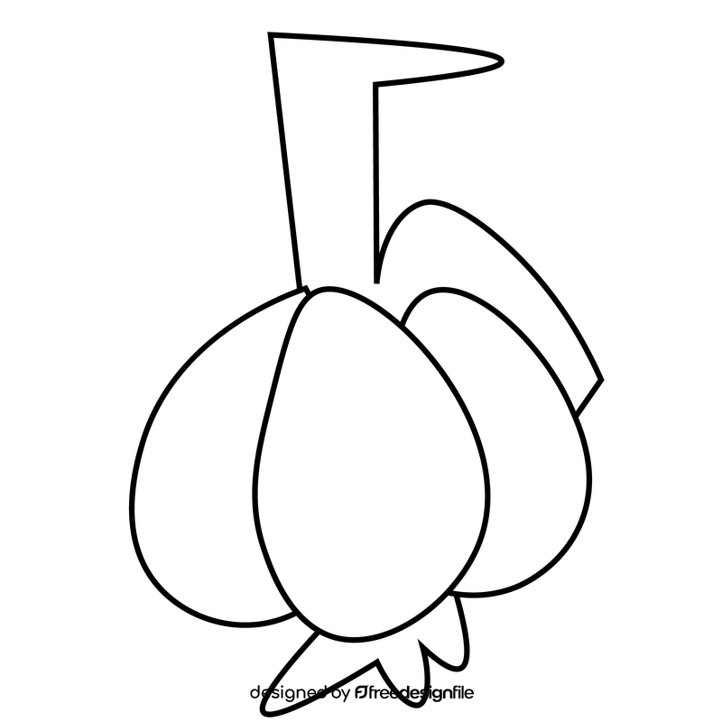 Garlic vegetable drawing black and white clipart