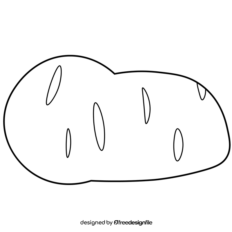 Potato vegetable drawing black and white clipart