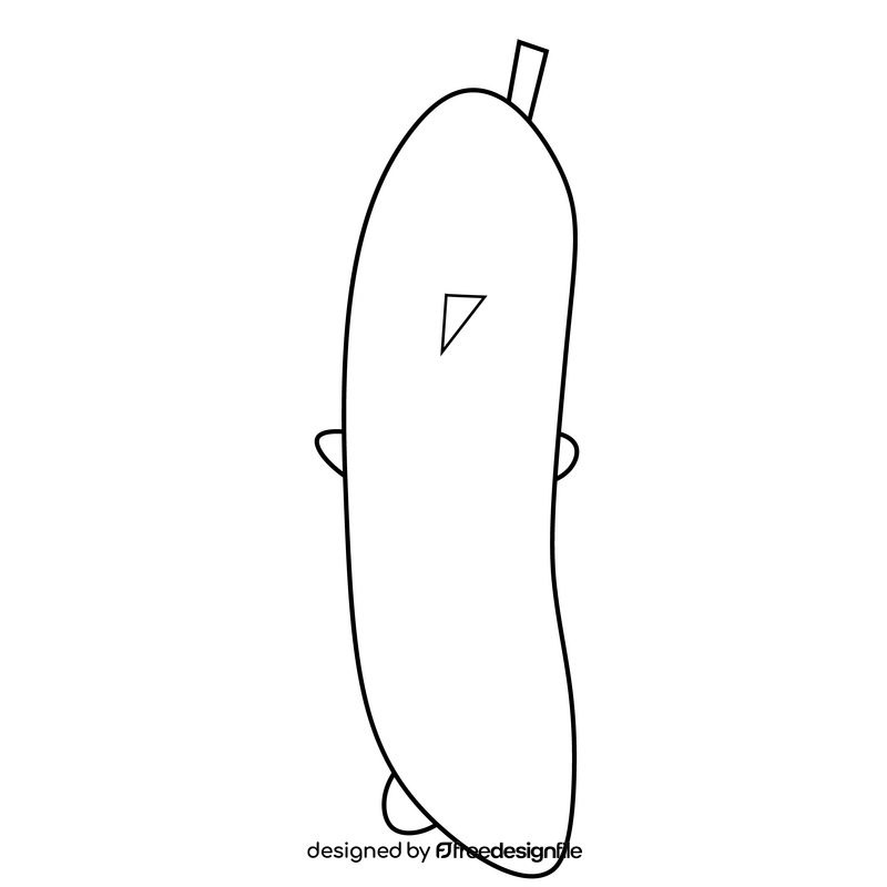 Cucumber vegetable drawing black and white clipart