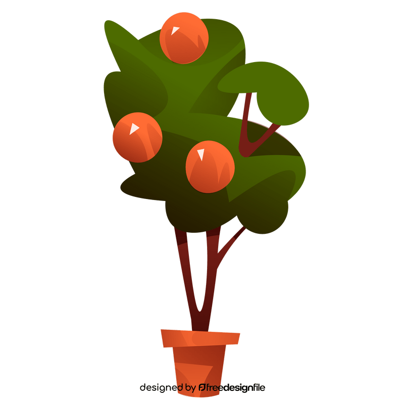 Mandarin orange plant clipart