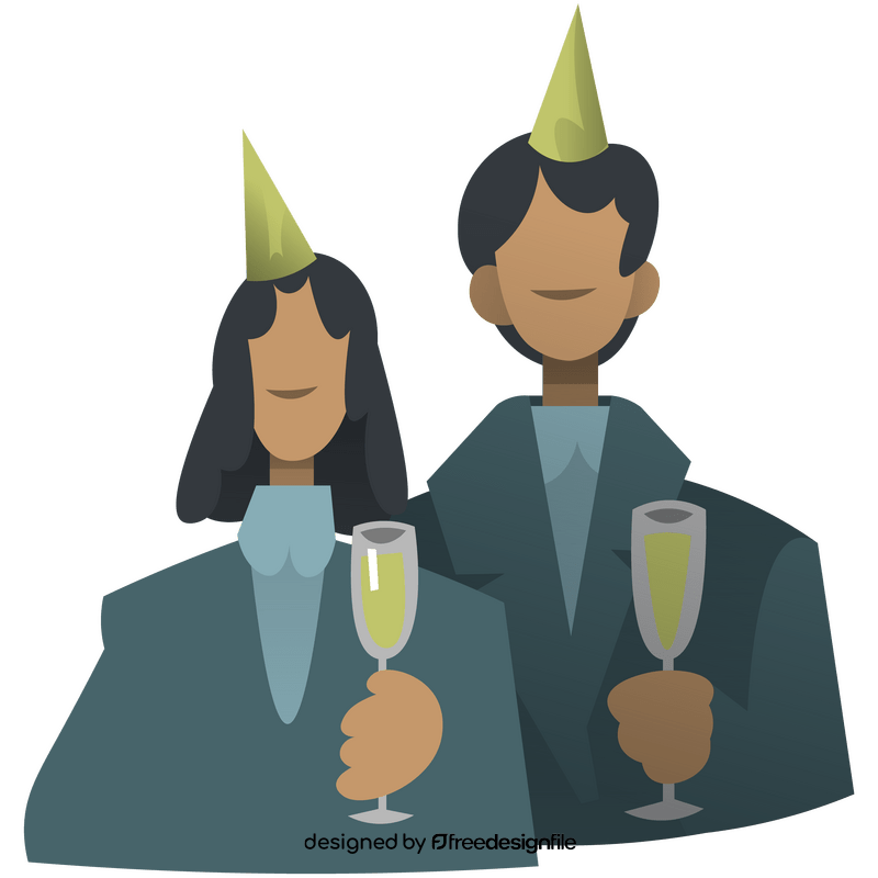 Colleagues at party clipart