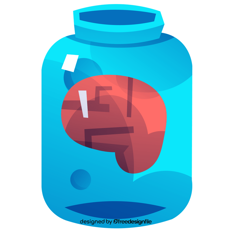 Halloween brain in a jar clipart