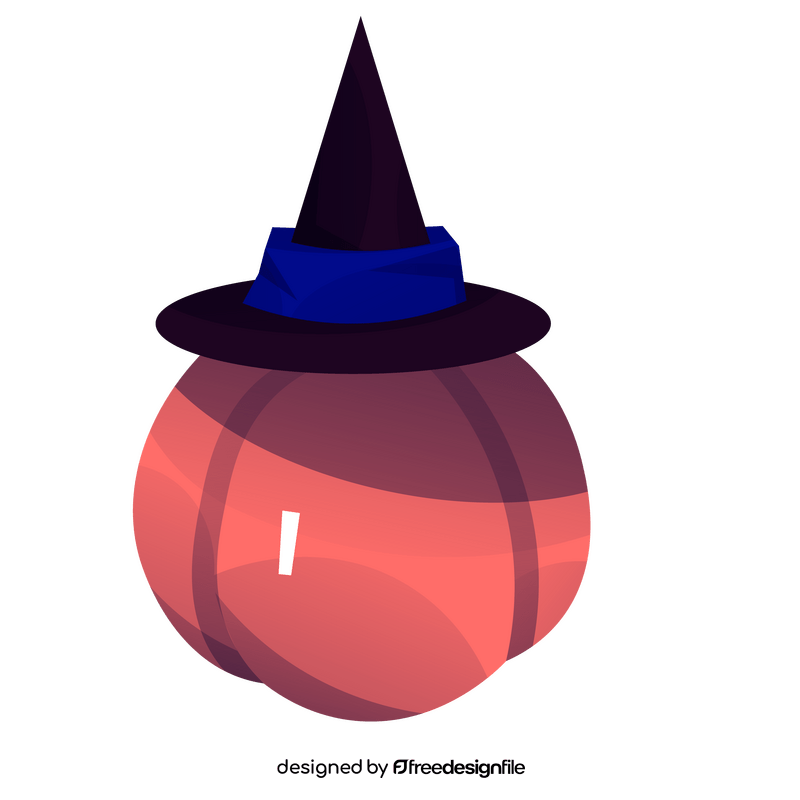 Halloween pumpkin in witch hat clipart