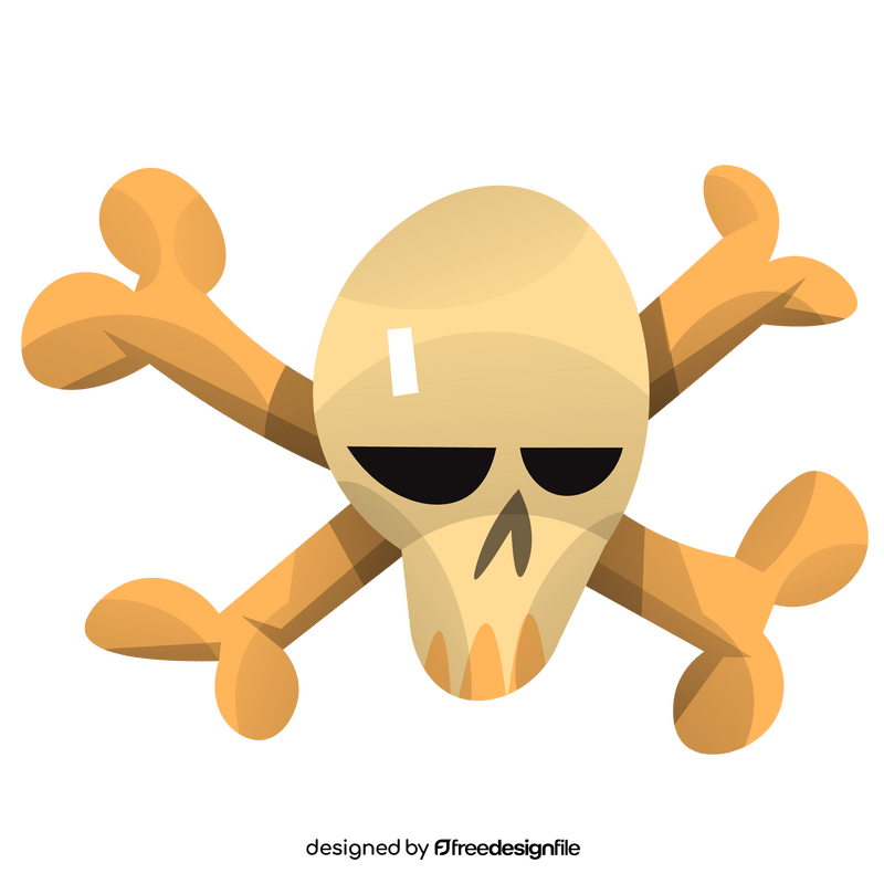 Halloween skull and crossbones cartoon clipart