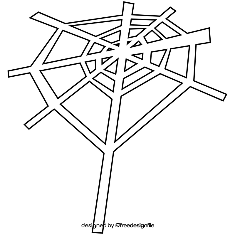 Free spider web halloween black and white clipart