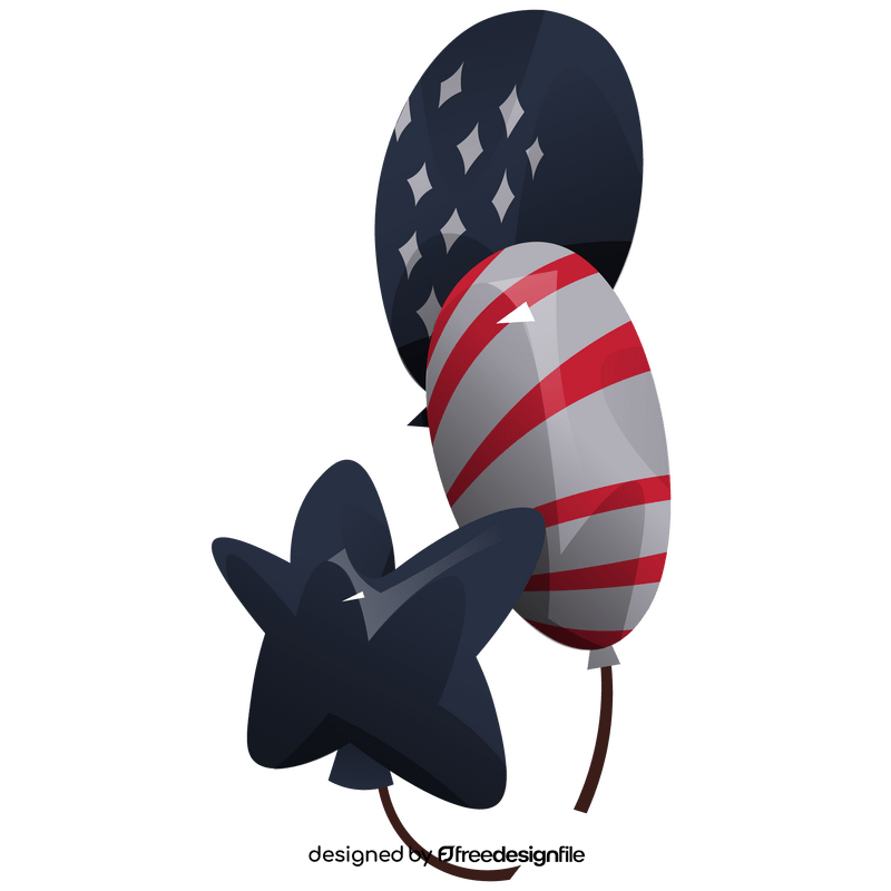 4th of july balloons clipart