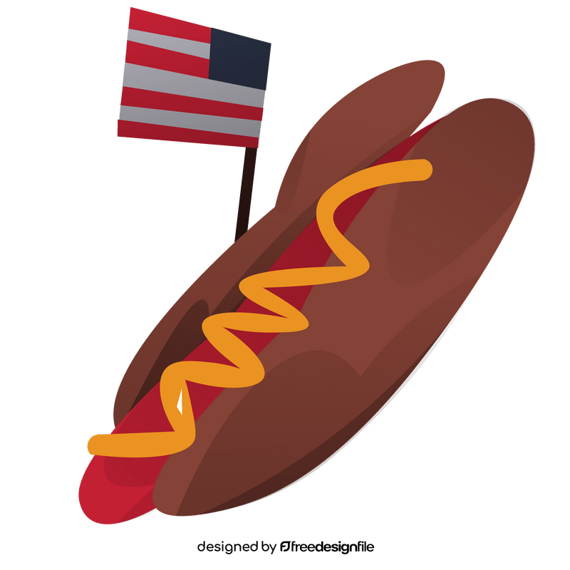 4th of July hotdog clipart