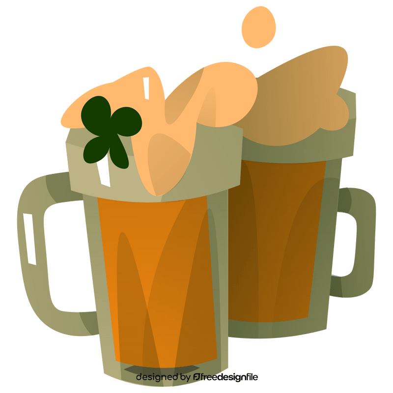 St Patricks Day beer glasses clipart