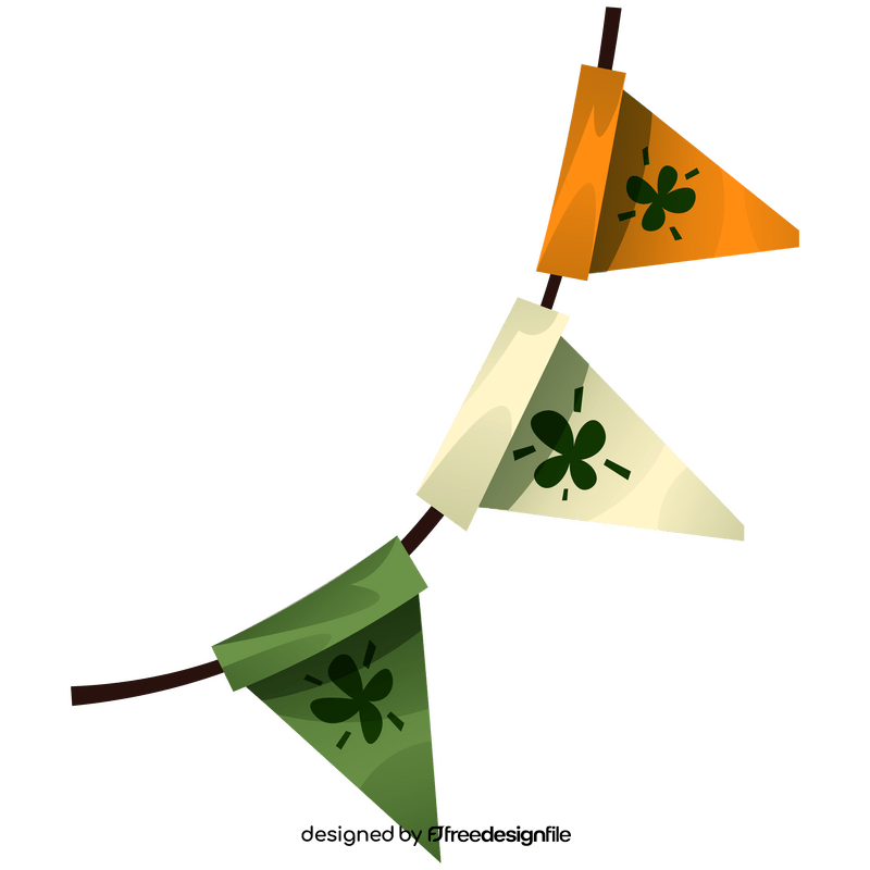 St Patricks Day flag decoration clipart