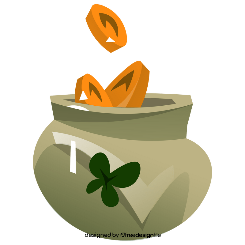 St Patricks Day pot of gold clipart