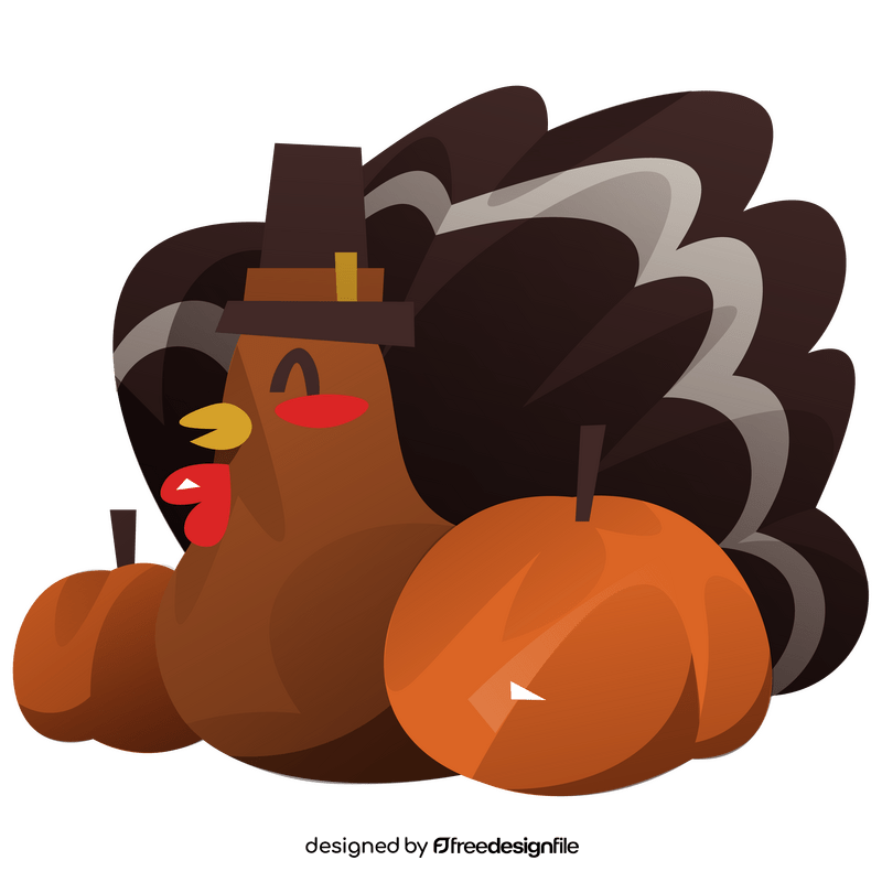 Thanksgiving turkey and pumpkins clipart