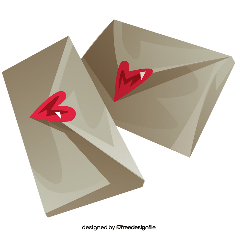 Valentines Day love letters clipart