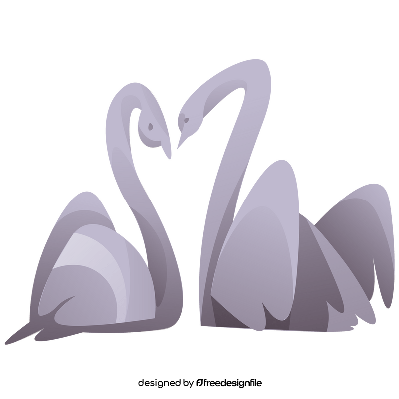 Swan couple clipart
