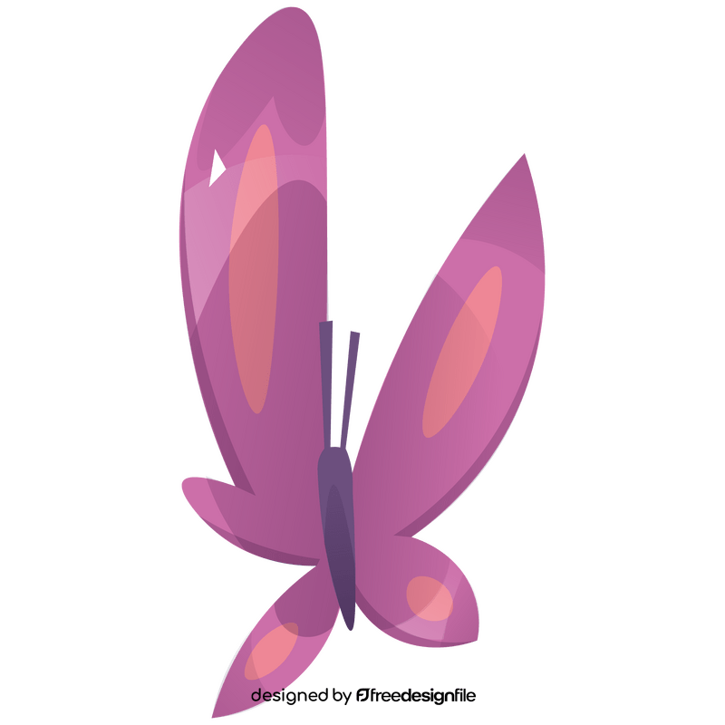 Cartoon pink butterfly clipart