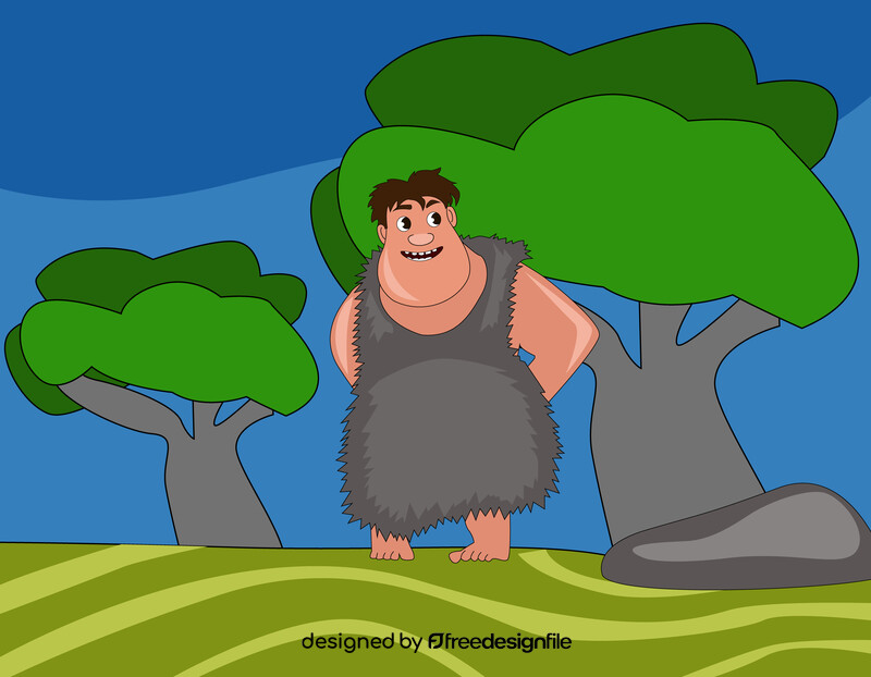 Thunk The Croods cartoon character drawing vector