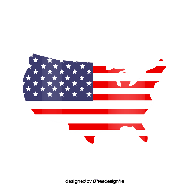 American map flag, USA, United States clipart