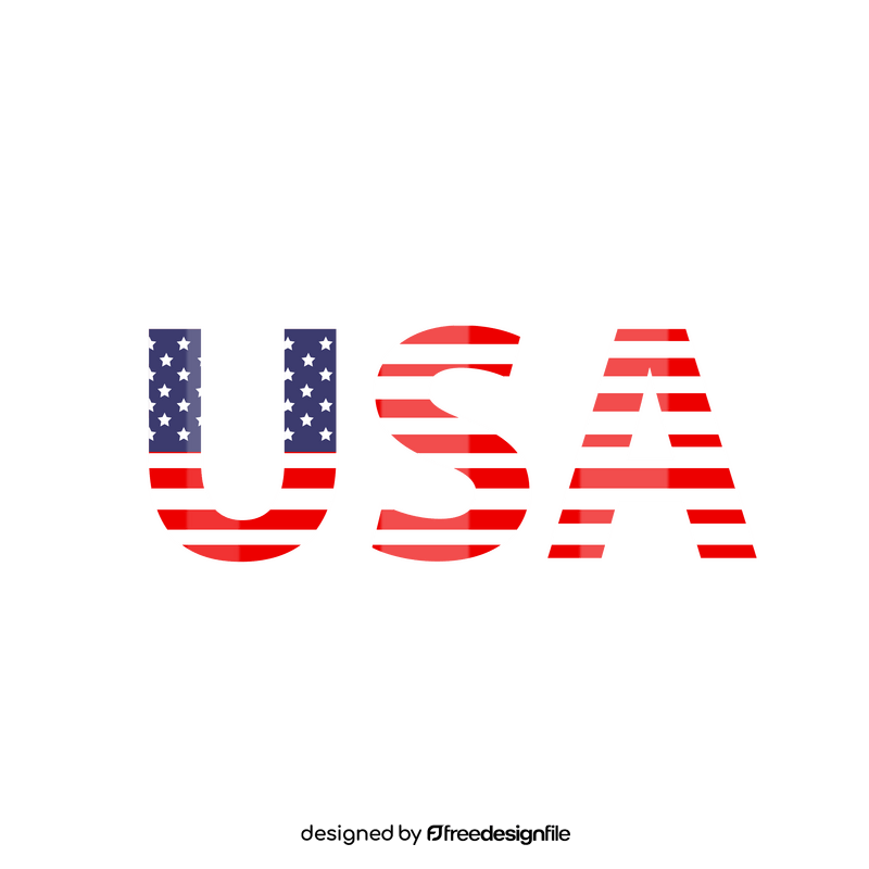 USA flag in letters clipart