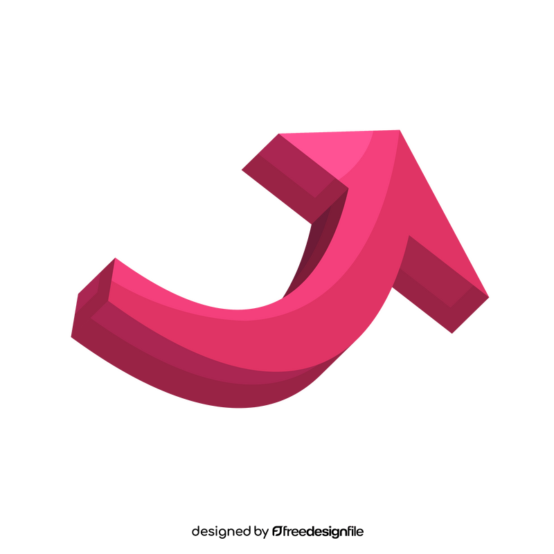 Pink arrow 3d clipart