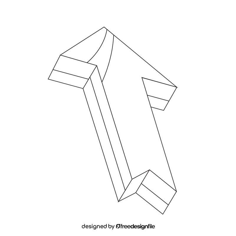 3d arrow drawing black and white clipart