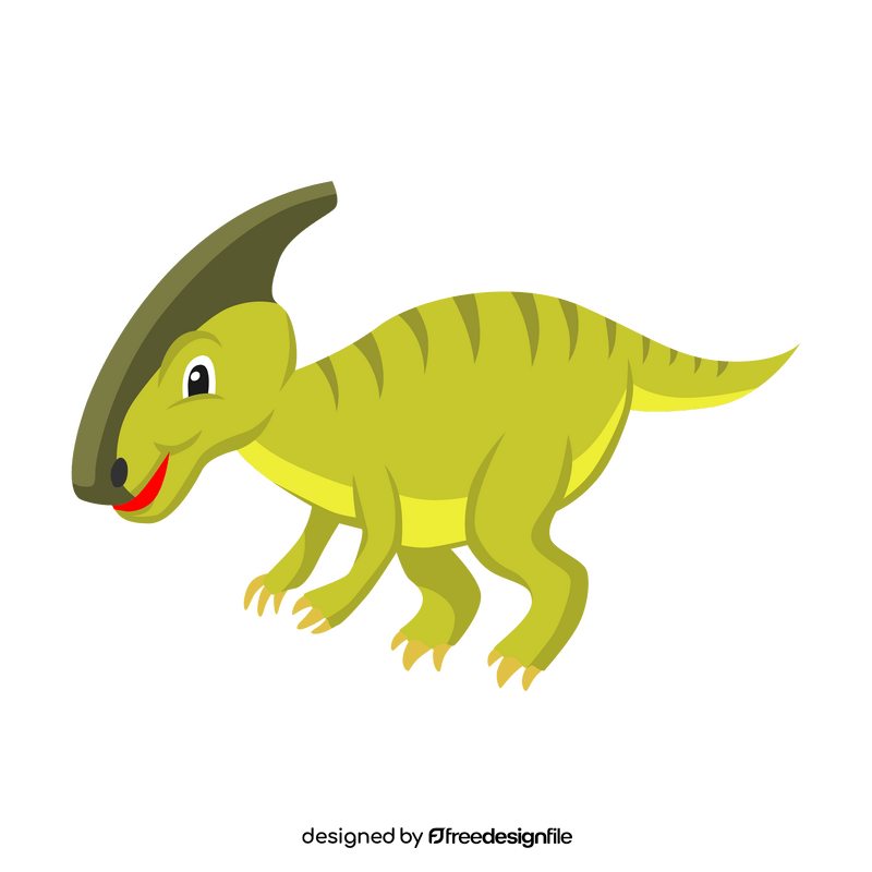 Parasaurolophus baby dinosaur cartoon clipart