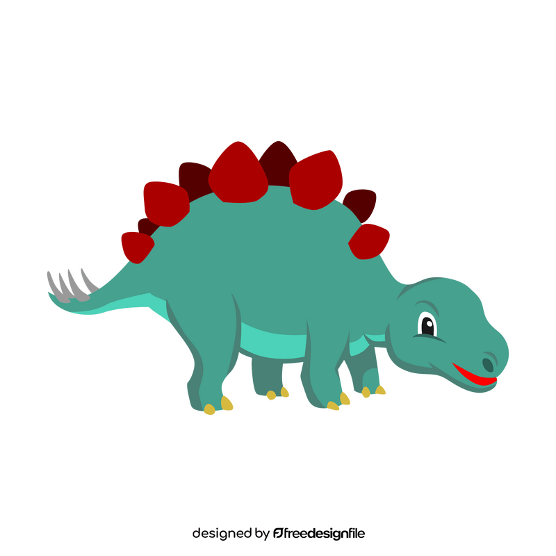 Stegosaurus baby dinosaur cartoon clipart
