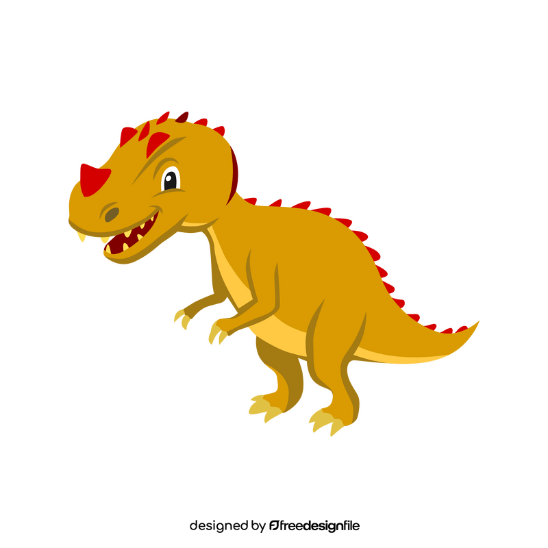 Baby dinosaur ceratosaurus clipart