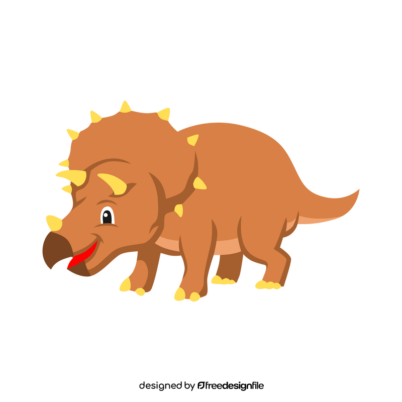 Triceratops baby dinosaur cartoon clipart