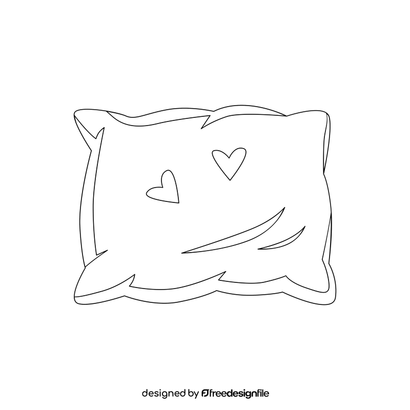 Pillow drawing black and white clipart