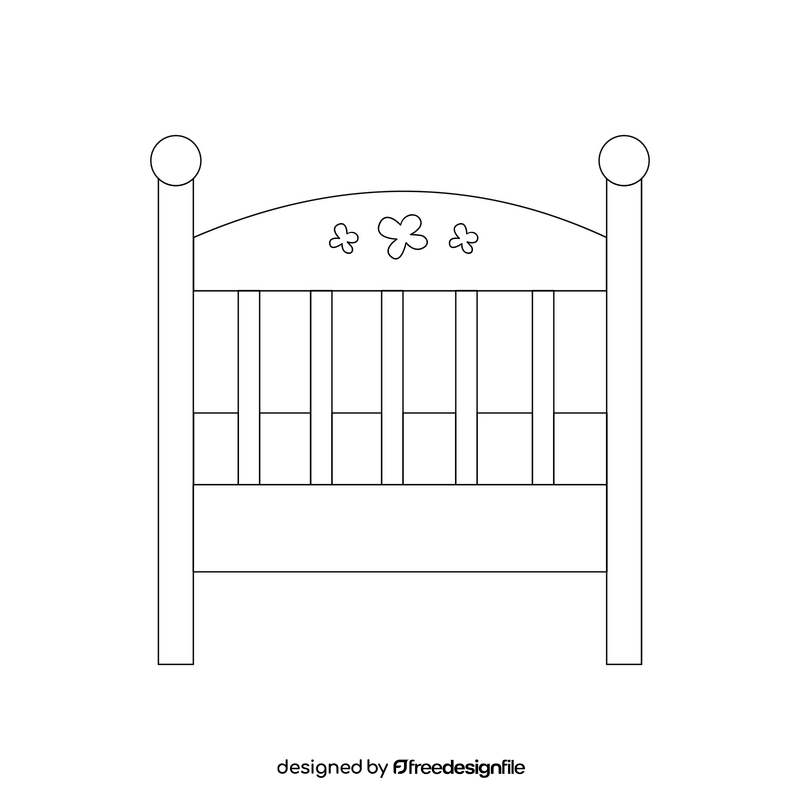 Crib drawing black and white clipart