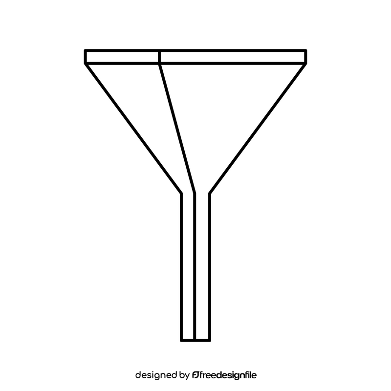 Glass funnel drawing black and white clipart