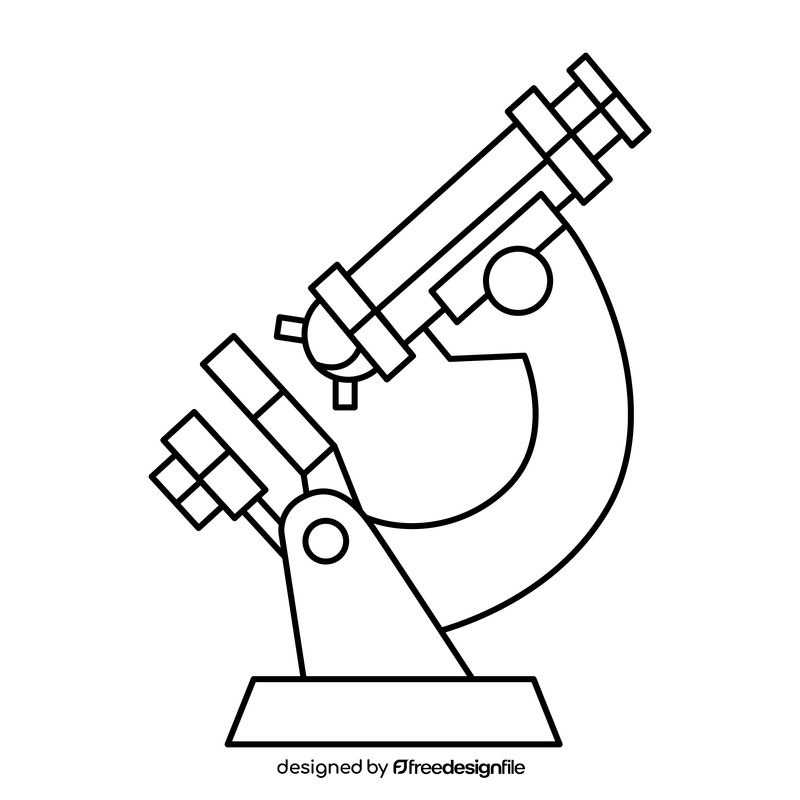 Chemistry Microscope black and white clipart