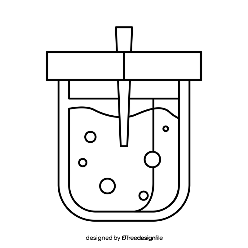 Chemistry Beaker Glass black and white clipart
