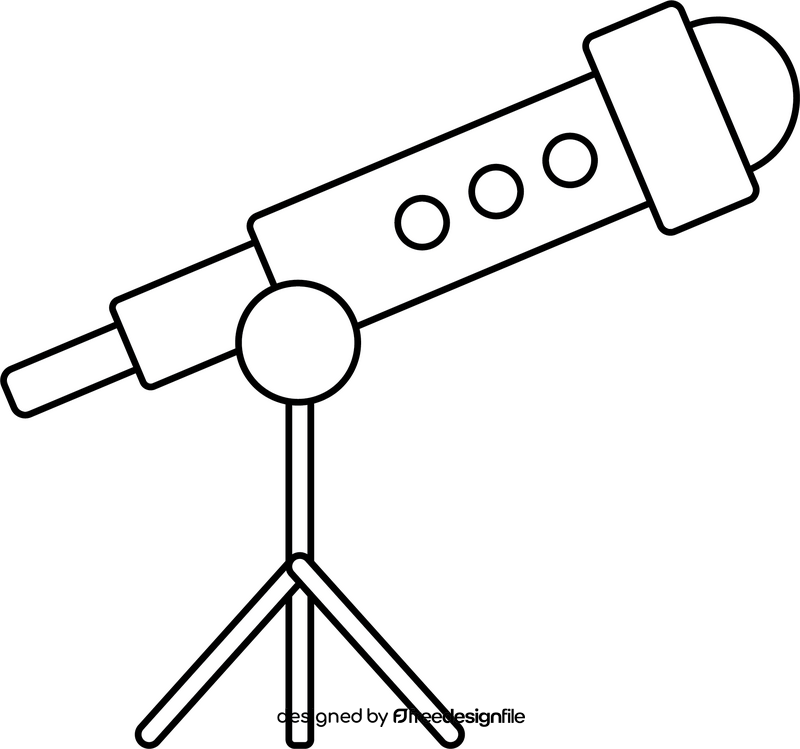 Telescope drawing black and white clipart