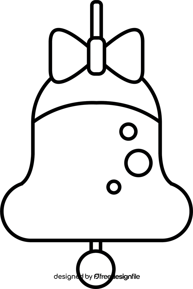 Bell drawing black and white clipart