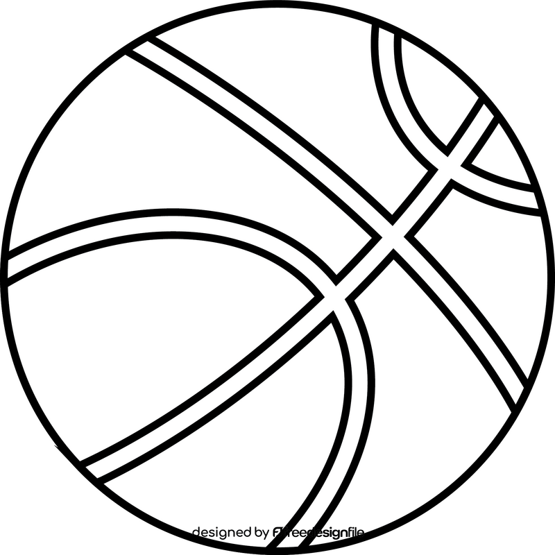Basketball ball cartoon drawing black and white clipart
