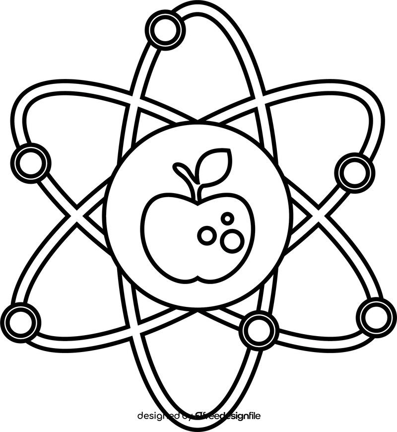 Science drawing black and white clipart