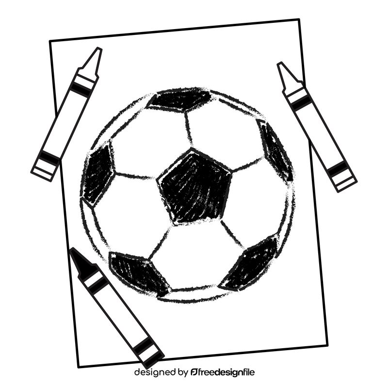 Crayon ball black and white clipart