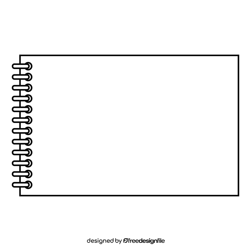 Crayon drawing book black and white clipart