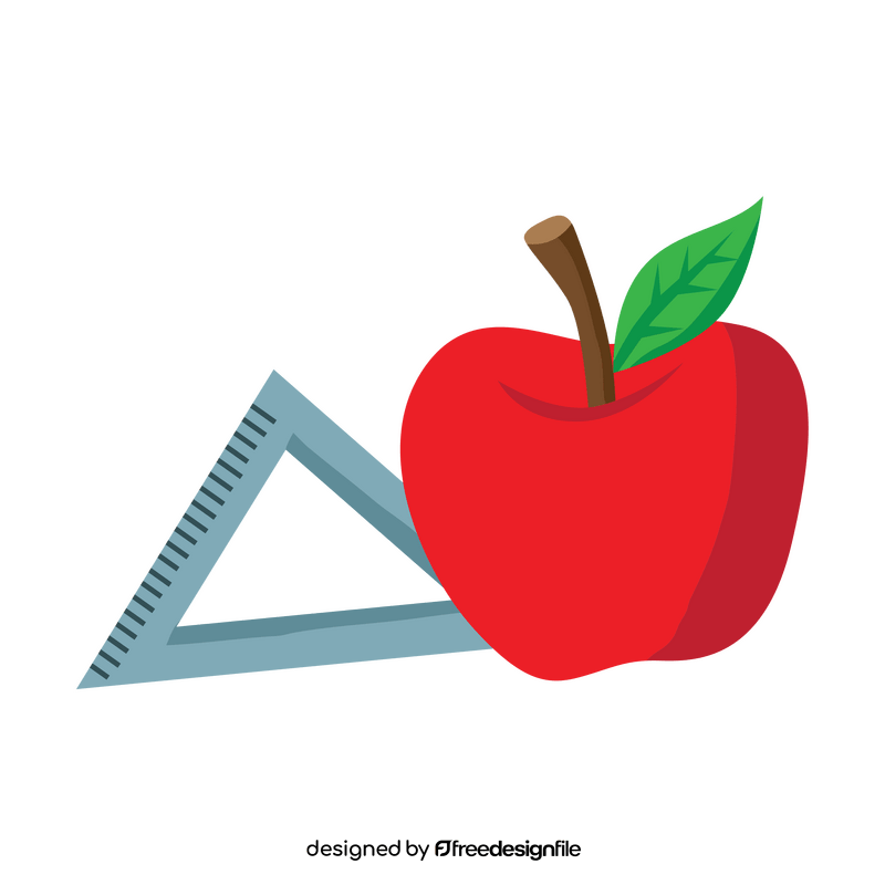 Apple with ruler clipart