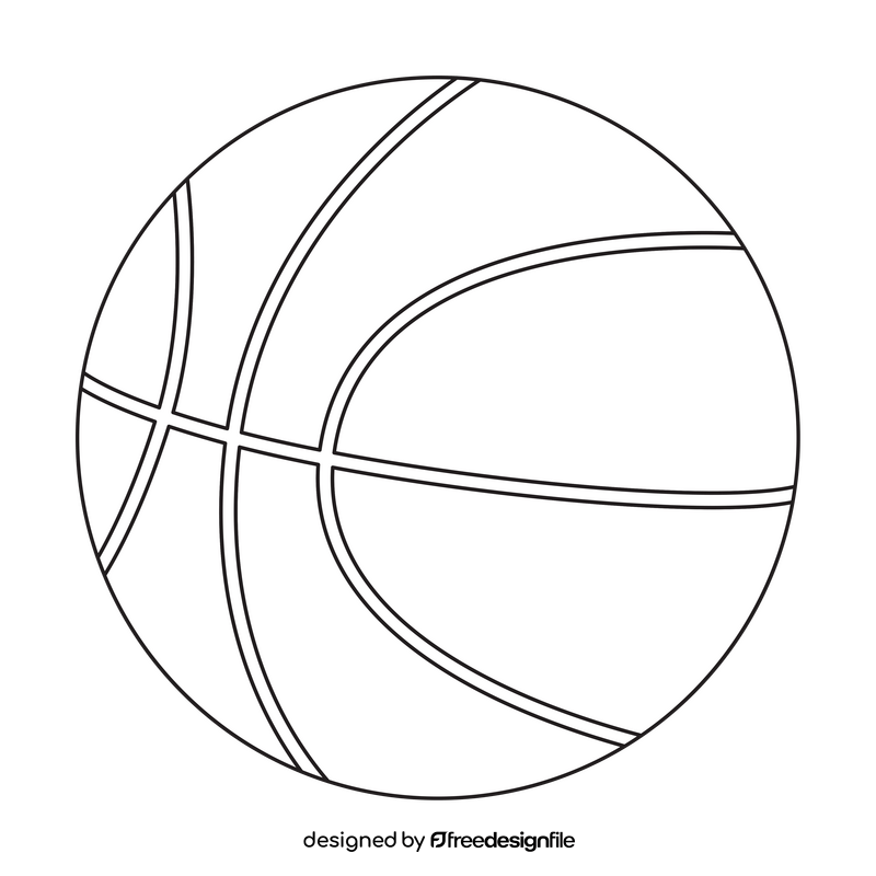 Basketball ball drawing black and white clipart